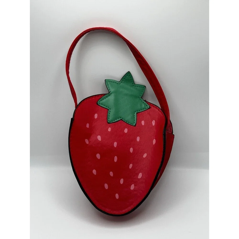 Strawberry Shaped Crossbody Bag Faux Leather Novelty Purse Kids Girls NWOT